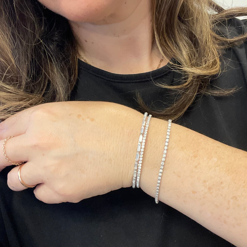 Baguette Crystal Two Row Cuff