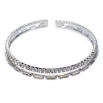 Baguette Crystal Two Row Cuff