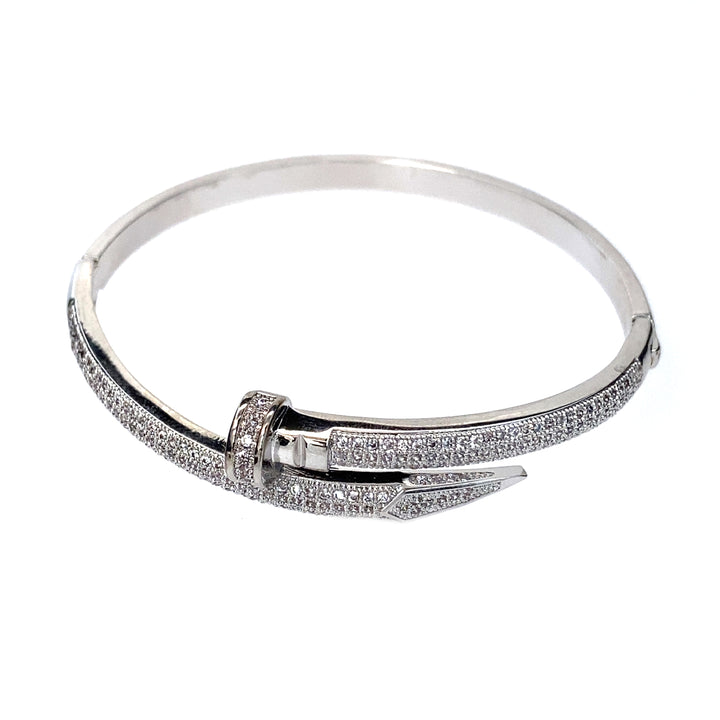 CZ Stainless Steel Nail Bracelet