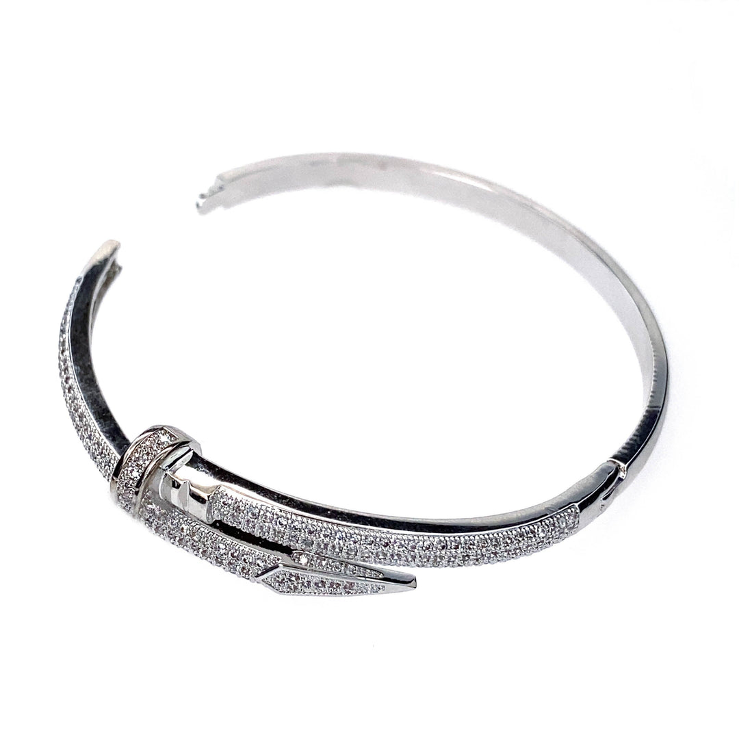 CZ Stainless Steel Nail Bracelet