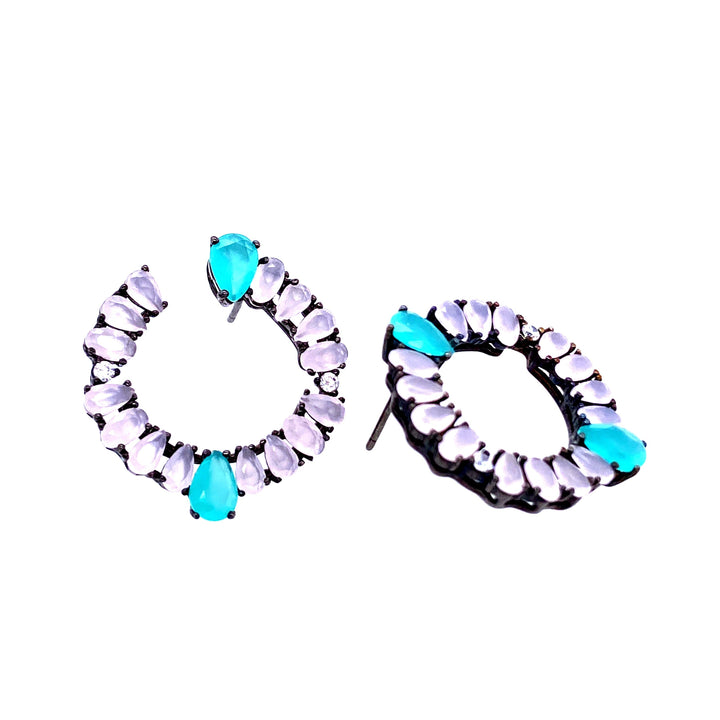 Rose Quartz and Chalcedony Earrings